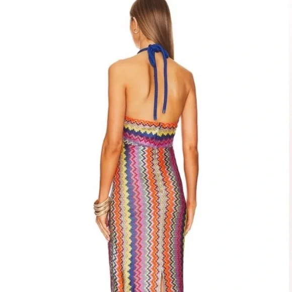 Alexis Vedette Sunrise Knit Multicolor Zigzag Maxi Dress - Picture 2 of 4